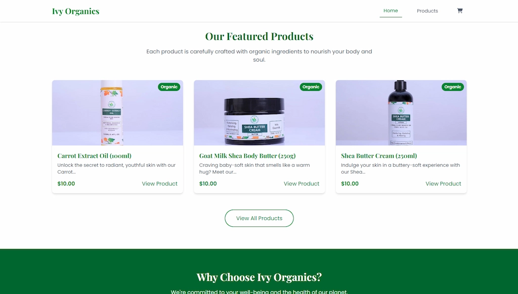 Organic Product Shopping Website
